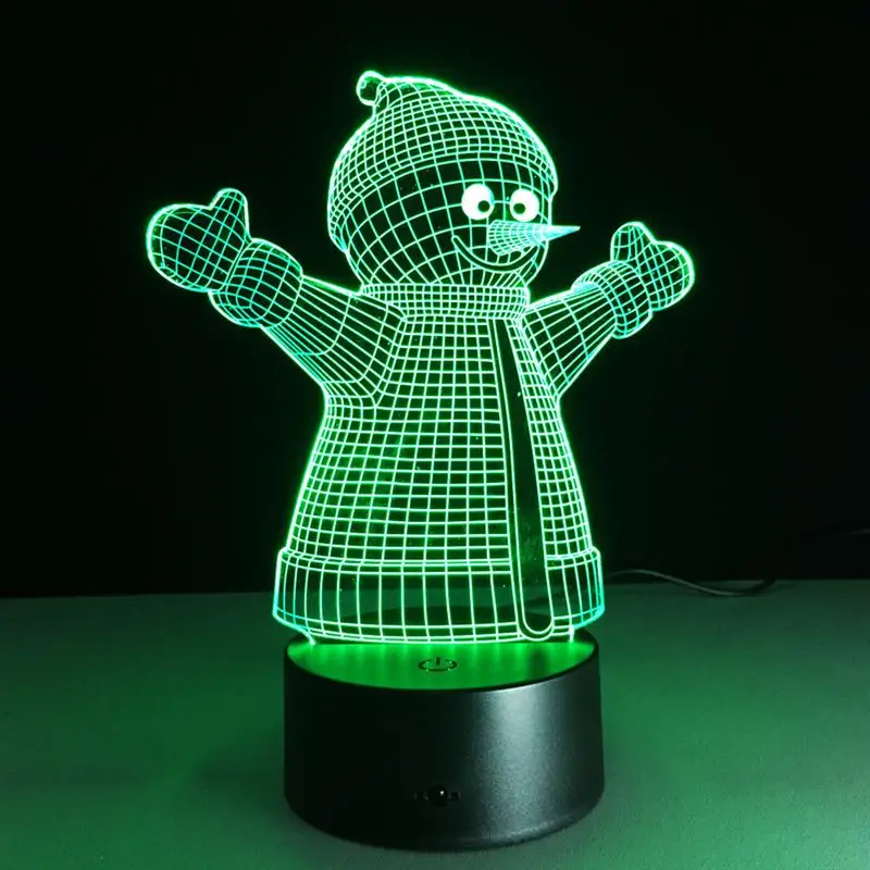 Снеговик Hug 3D ночник RGB переменчивое настроение светильник светодиодный свет DC 5 В
