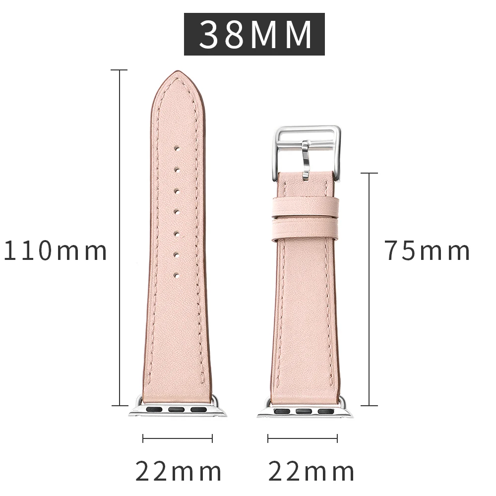 Элегантный розовый мятный зеленый один тур ремешок для Apple Watch Band из натуральной кожи серии 1 2 3 4 38 мм 40 мм 42 мм 44 мм браслет ремешок