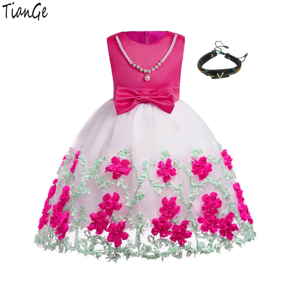 Детское летнее платье принцессы с браслетом | Детская одежда и обувь