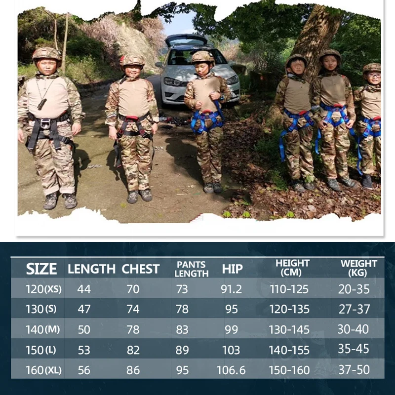 Летняя Военная Униформа Mege для детей камуфляжный Тактический Костюм из