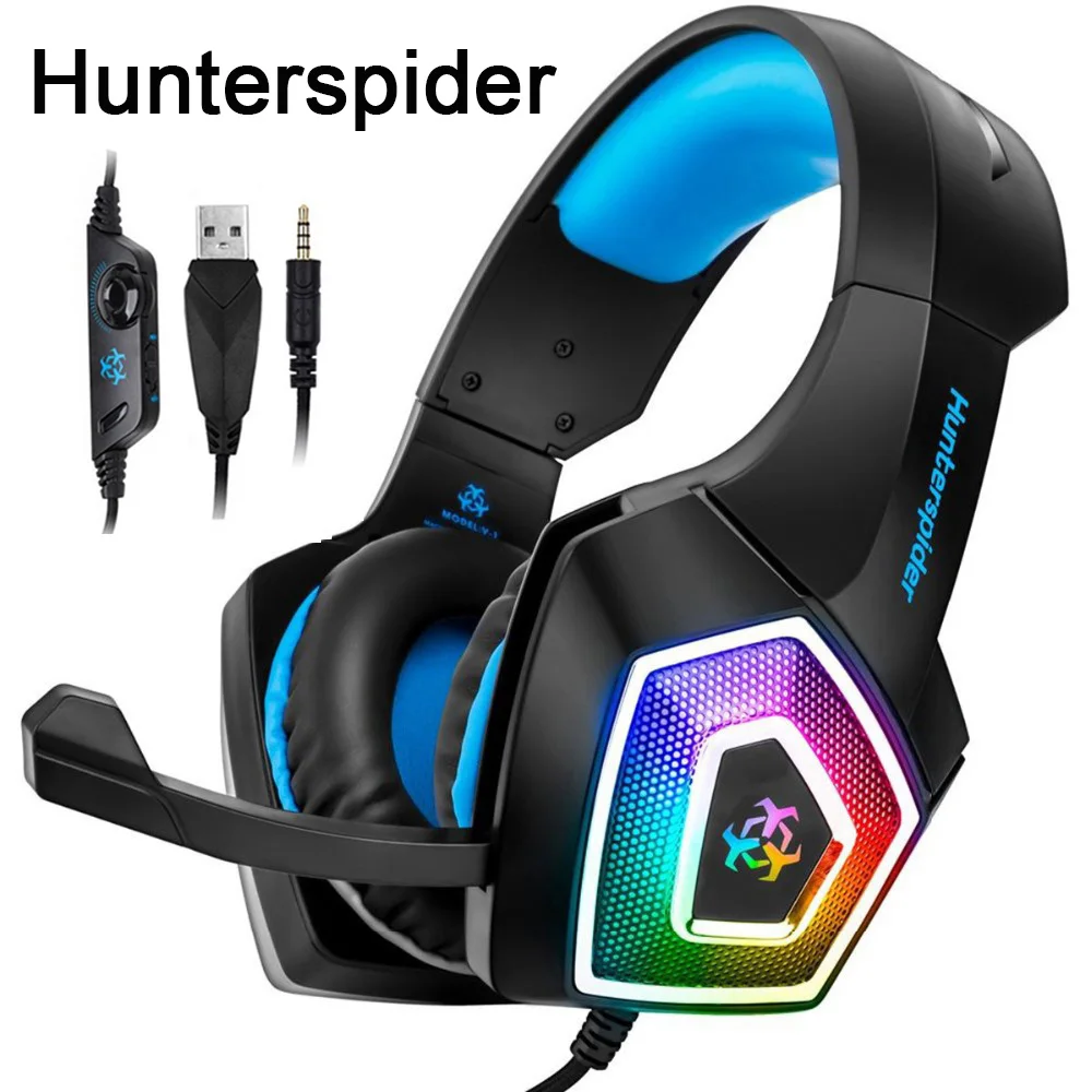 Hunterspider V1 стерео игровая гарнитура шлем объемный звук Накладные наушники с