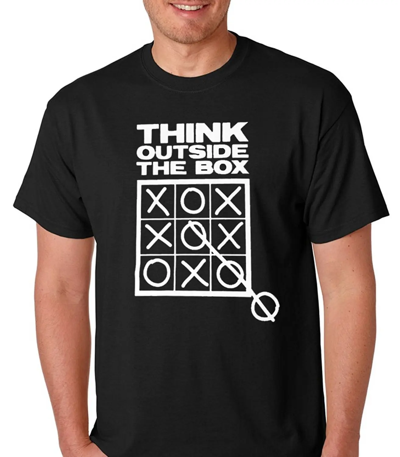 Мыслить Нестандартно Забавный Юмористическая Tic Tac Toe мужская С Коротким Рукавом