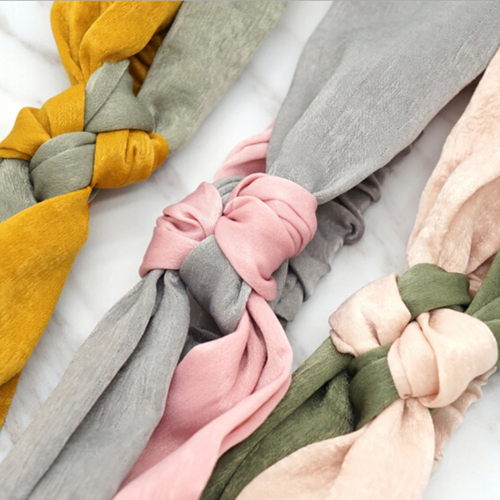 Повязка для волос с китайским узлом атласная эластичная лента в винтажном стиле 1