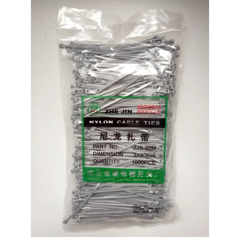ZHEJIN (1000 шт) ZJ 3 * 80 (3 2 &quotX18lbs) цветной нейлоновый пластик с застежкой молнией обмотка