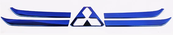 Blue 5 Pieces Для Mitsubishi Outlander нержавеющая сталь Передняя решетка бампера Рамка отделка гоночная решетка крышка наклейка отделка - Цвет: Blue 5 Pieces