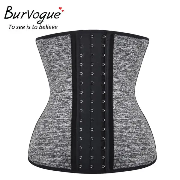 Grey Burvogue женский пояс для тренировки талии, для пота, сауны, неопреновый пояс для коррекции фигуры, пояс для похудения, Корректирующее белье размера плюс - Цвет: Grey