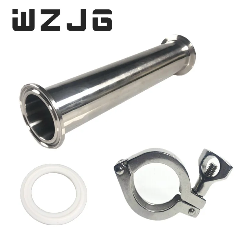 

WZJG 1.5"OD 38MM Sanitary Spool Tube Ferrule 50.5MM Flange +PTFE Gasket +Tri Clamp Pipe Fittings Length 4"/6"/8"/12"/18"/24"