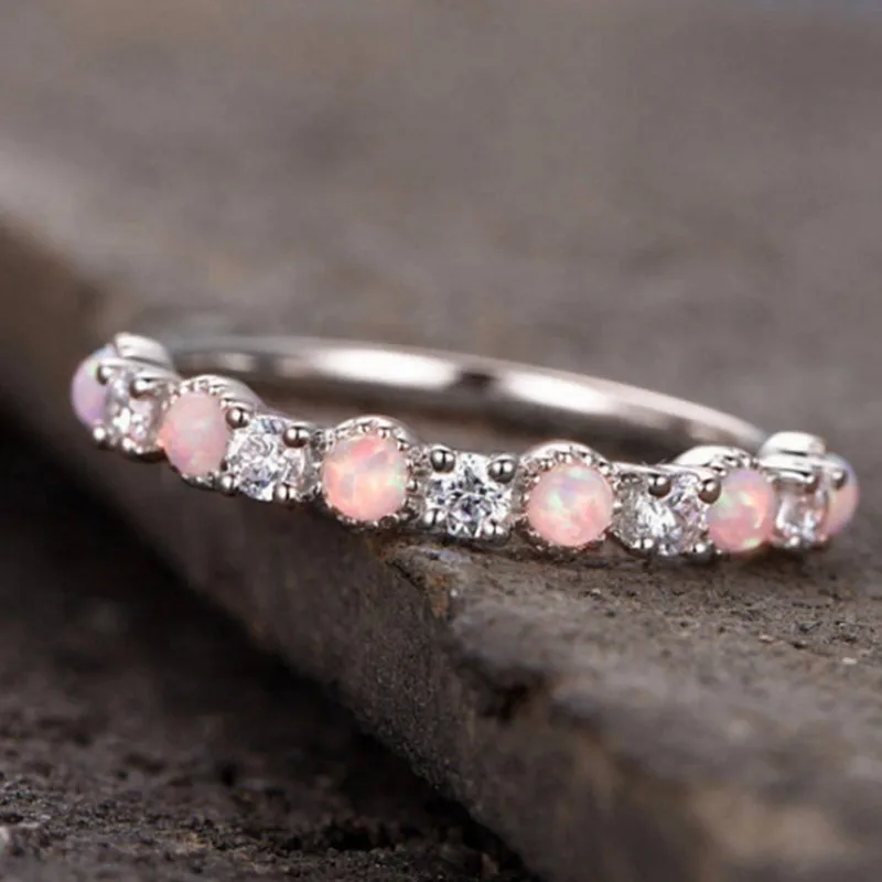 Modyle Опал обручальное кольцо из розового золота Цвет CZ Циркон Vintage Opal Обручение кольца для Для женщин ювелирные изделия дропшиппинг