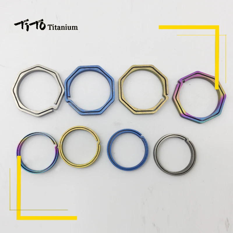 TiTo титановый сплав EDC брелок Открытый Портативный Брелок Круг octangle инструменты для кемпинга диаметр 18 или 22 мм