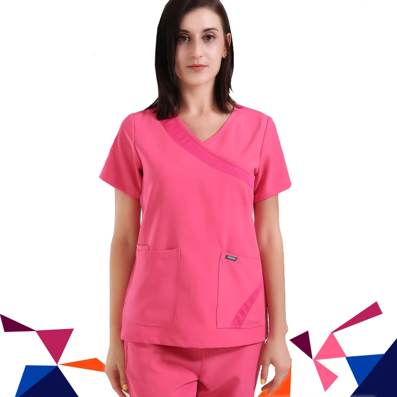 Мода Slim Fit Спецодежда медицинская Скребки Красота салон хирургии больницы спецодежды Платья Врачи Медсестры форма Спецодежда медицинская Комбинезоны для девочек