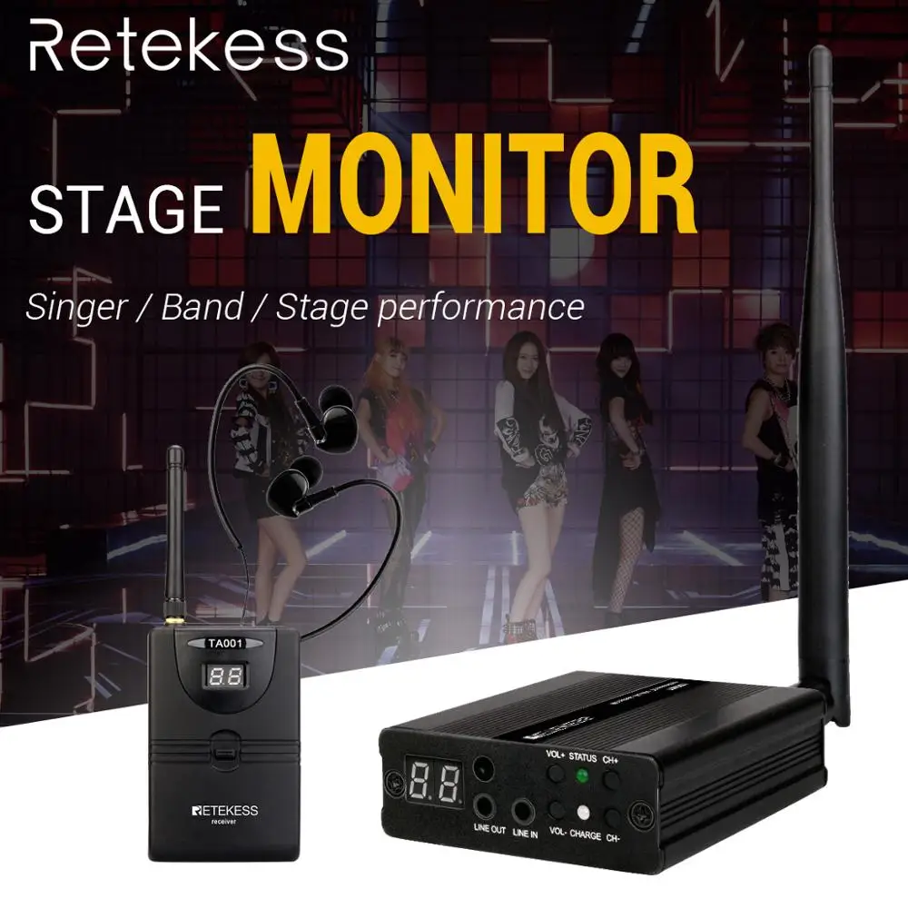 RETEKESS TA001 2 4G Цифровая беспроводная сценическая система аудио в ухо монитор 1