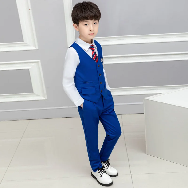 2-13Y Boys Vest Pants2pcs Suit Set Gentleman Kids Formal Waistcoat for Wedding Birthday Clothes School Costume Fashion |