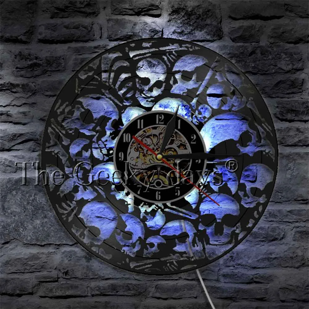 Уникальное украшение вечерние светодиодный настенный светильник в виде черепа с