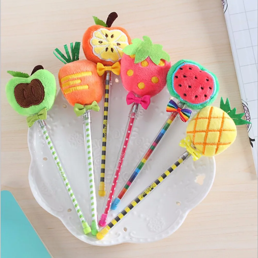

3 Pcs/Pack DIY Cute Lovely Fluffy Fruit-Shaped Gel Pen for Drawing & Design & School Stationery & Office Supply