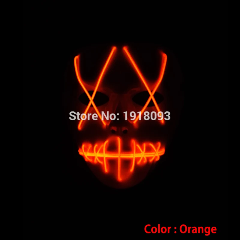 Newest EL wire Halloween Mask Movie Cartoon Mask Flashing Festival LED Neon Glowing Carnival Part Supplies Novelty Lighting
Newest EL wire Halloween Mask Movie Cartoon Mask Flashing Festival LED Neon Glowing Carnival Part Supplies Novelty Lighting