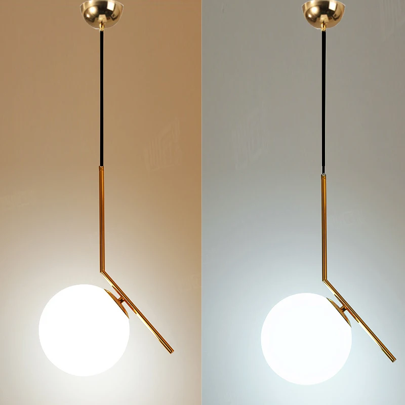Homhi круглый стеклянный шар подвесной светильник led decoracao кухонный светильник скандинавский дом деко спальня Лофт светильник Золотая комнатная Подвесная лампа
