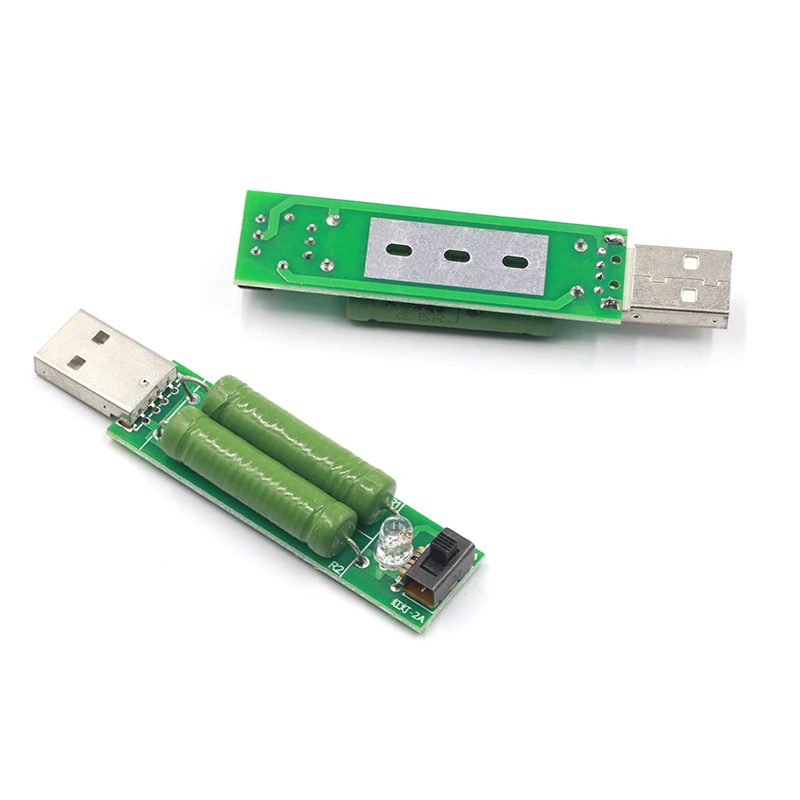 USB порт мини разряд нагрузочный резистор цифровой измеритель напряжения тока тестер 2A/1A с переключателем 1A зеленый светодиод/2A красный светодиод