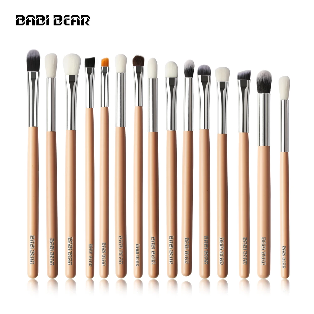 15 шт. профессиональный макияж глаз кисти набор с деревянными ручками тени для век