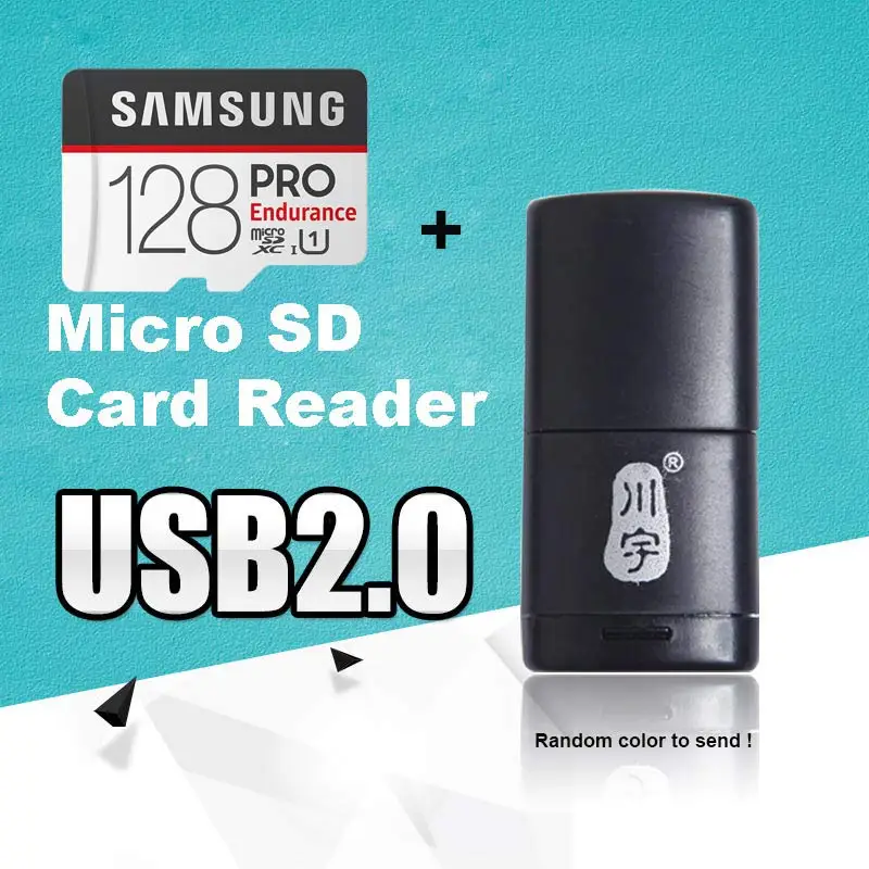 MJ128G plus TF reade Samsung micro sd 32 Гб 64 Гб 128 ГБ выносливость Pro 17520 часов U1 класс 10 UHS-I карта памяти для видеомонитора рекордер TF карта - Емкость: MJ128G plus TF reade