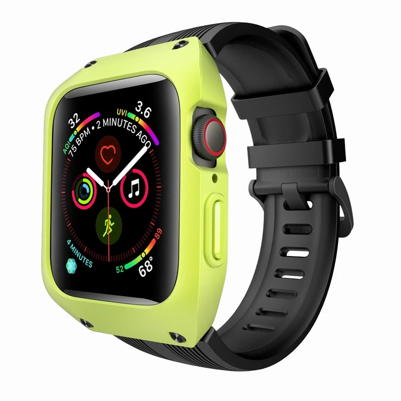 Спортивный силиконовый ремешок с защитным чехлом для Apple Watch серии 4 44 мм