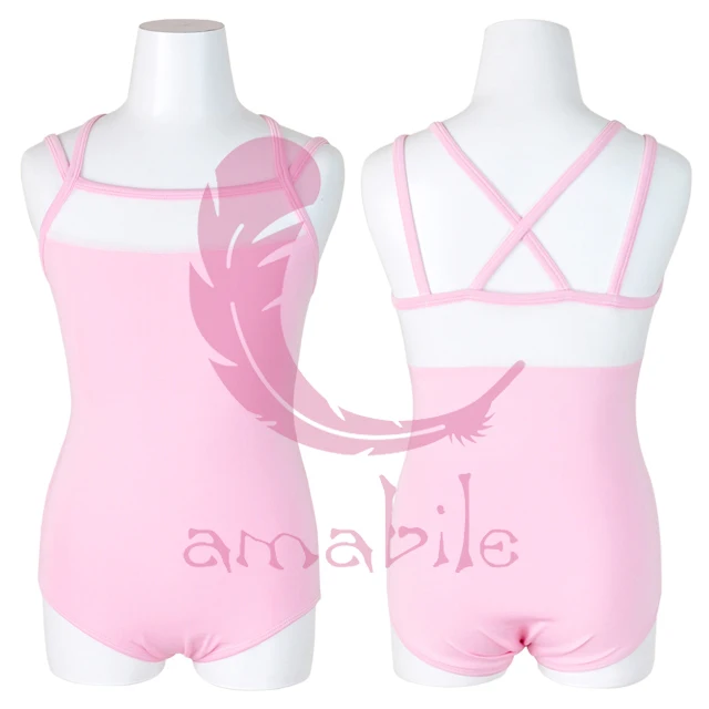 

Ballet Dance Gymnastics mesh collar cross back strap children leotard CL0026