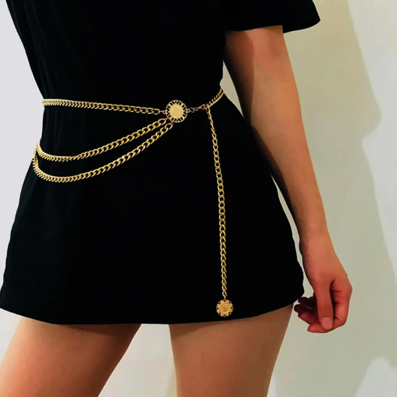 Sexy Women Metal waist chain match dress Fashion personality belt for women hip hop style female belts ceinture femme accessorie |