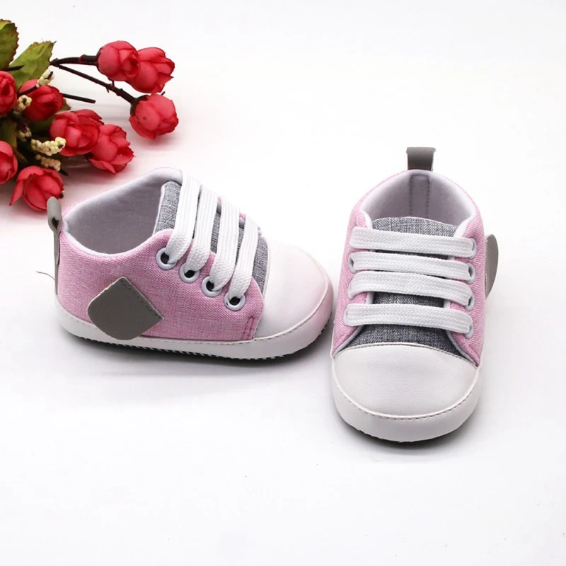 3 Styles Canvas Baby Sneaker Sport Shoes For Girls Boys Newborn Patch Infant Toddler Soft Bottom Anti-slip First Walkers |