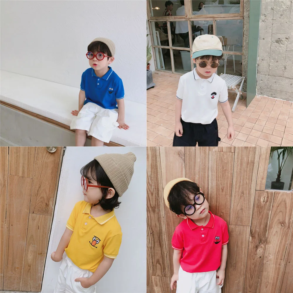 2019 Новое поступление летняя Хлопковая универсальная футболка-поло с короткими