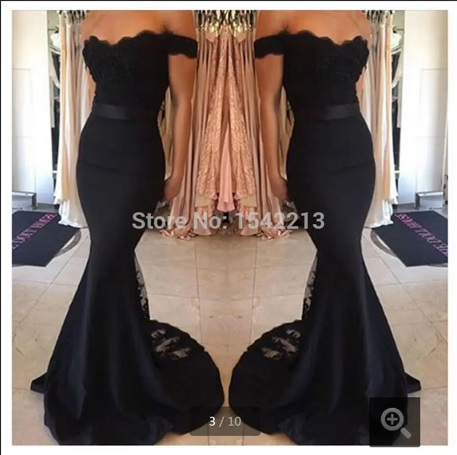 Off the Shoulder Black Sexy Lace Mermaid formal Dress Evening Gowns Vestido De Renda Festa Longo 2016 | Свадьбы и торжества