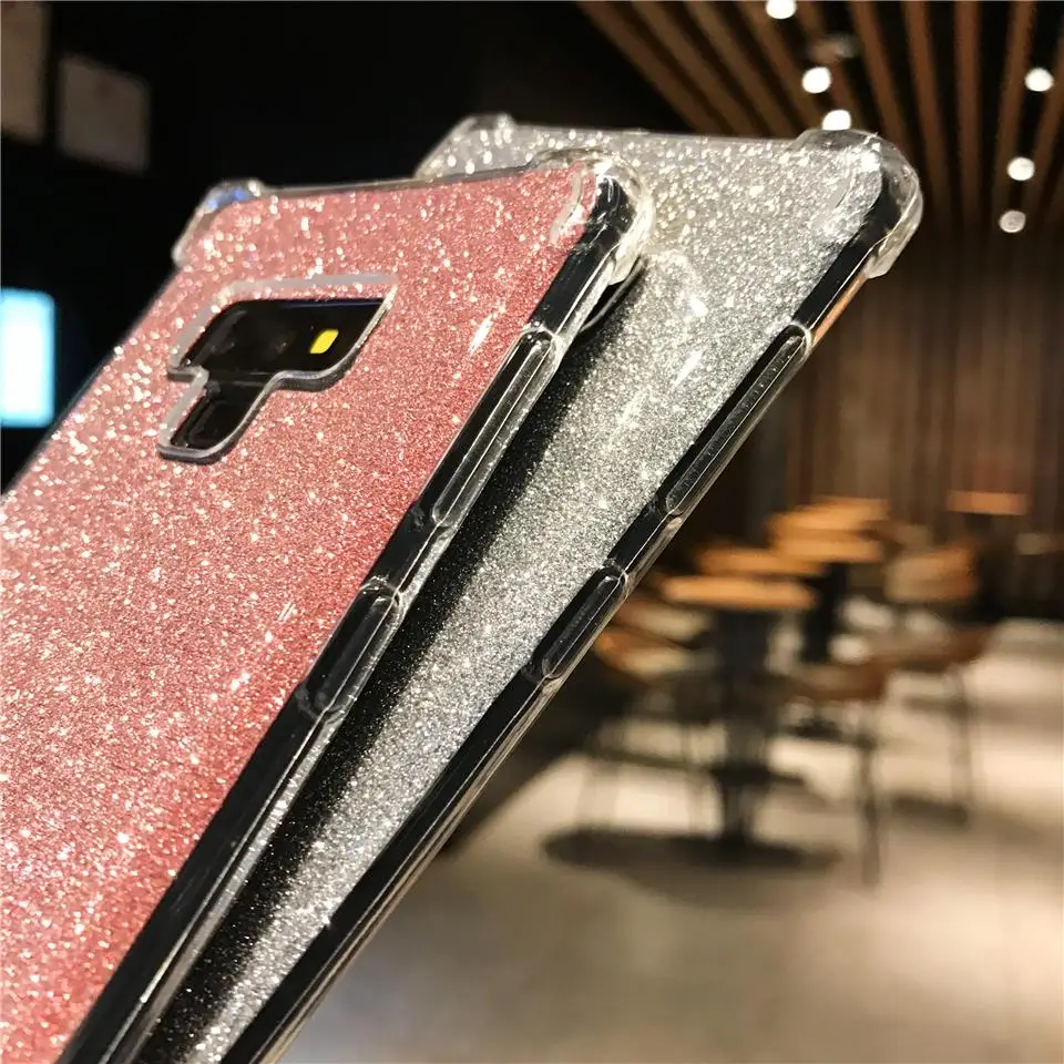Блестящий Защитный Силиконовый ТПУ мягкий чехол для Samsung Note 9 8 S10 S10E S9 Plus A10 A20 A30 A40