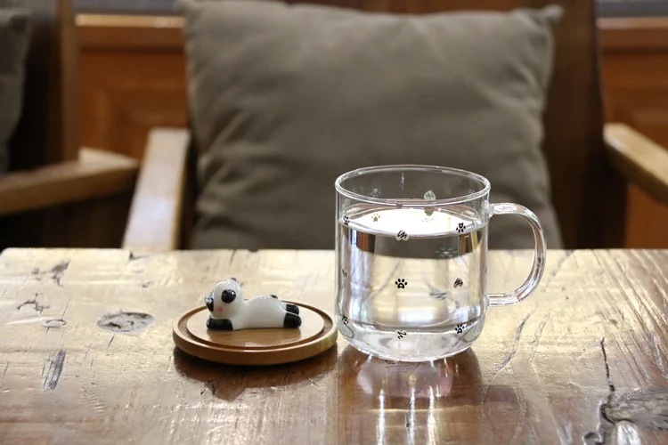 Горячая Cafeteira индивидуальная термостойкая стеклянная деревянная покрытая стерео панда кофейная кружка Мультяшные водяные кружки с крышкой экологичные