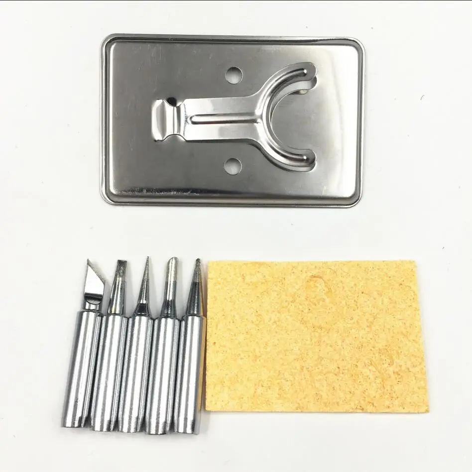 Accessories Sets Электрический паяльник с регулируемой температурой 220 В 110 В 60 Вт сварочная наладочная станция для пайки теплового карандаша 5 шт. наконечники инструмент для ремонта - Цвет: Accessories Sets