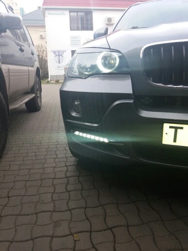 Для BMW X5 E70 07 09 светодиодный DRL Противотуманные светильник с лампой против тумана