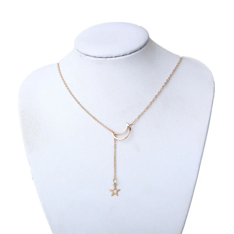 Женское Ожерелье с кулоном ZCHLGR Simple Star & Moon новинка Bijoux Maxi эффектные ожерелья колье
