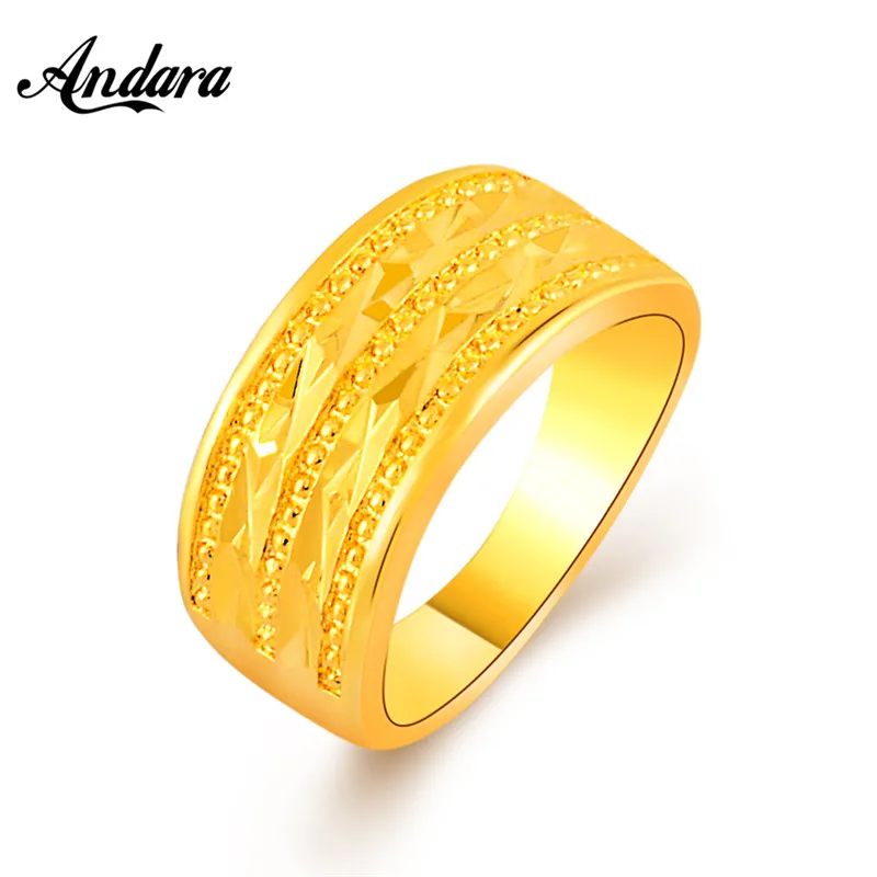 Круглые Кольца 24 карата золотого цвета модные женские и мужские ювелирные