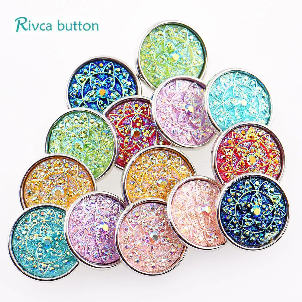 D04368 Rivca оснастка ювелирные изделия DIY 18 мм Цветок имбирь шарик оснастки Fit Шарм Кожаный сплав модный браслет ювелирные изделия