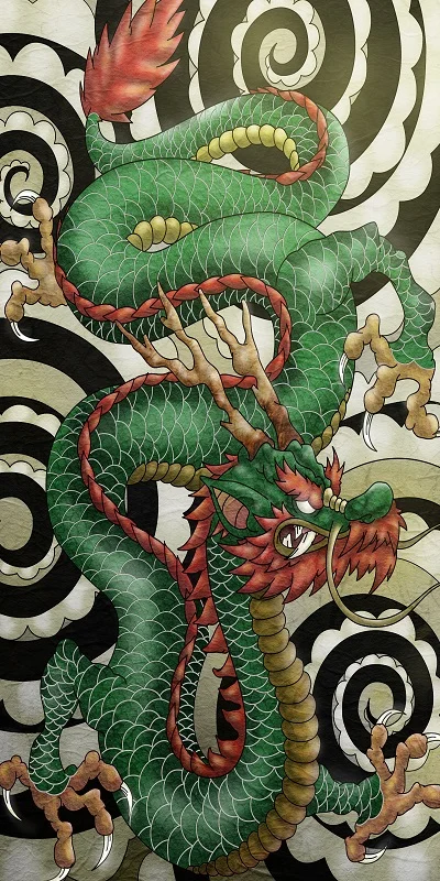 Полотенце с рисунком дракона рисунок татуировки микрофибра банное полотенце