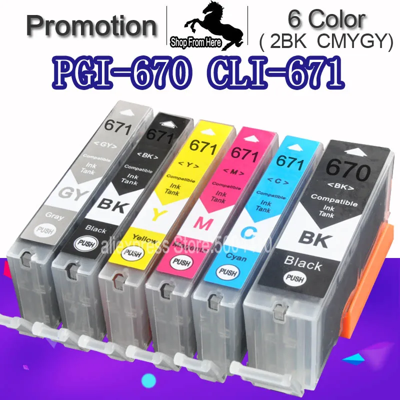 6c для Canon Pixma MG7760 MG7766 TS8060 TS9060 чернильный картридж PGI670 | Компьютеры и офис