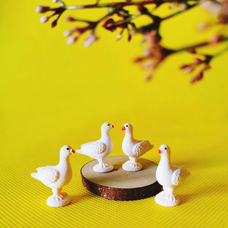 4 white pigeon 4 шт. морские птицы/Голубь/попугаи/миниатюры/милый/Сказочный Сад/гном/мох Декор террариума/ремесла/Бонсай/бутылка для сада DIY принадлежности - Цвет: 4 white pigeon