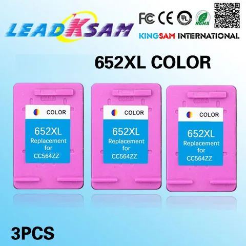 Цветной чернильный картридж 652 совместимый с hp652 652XL Deskjet 1115 1118 2135 2136 2138 3635 3636 3835 4535