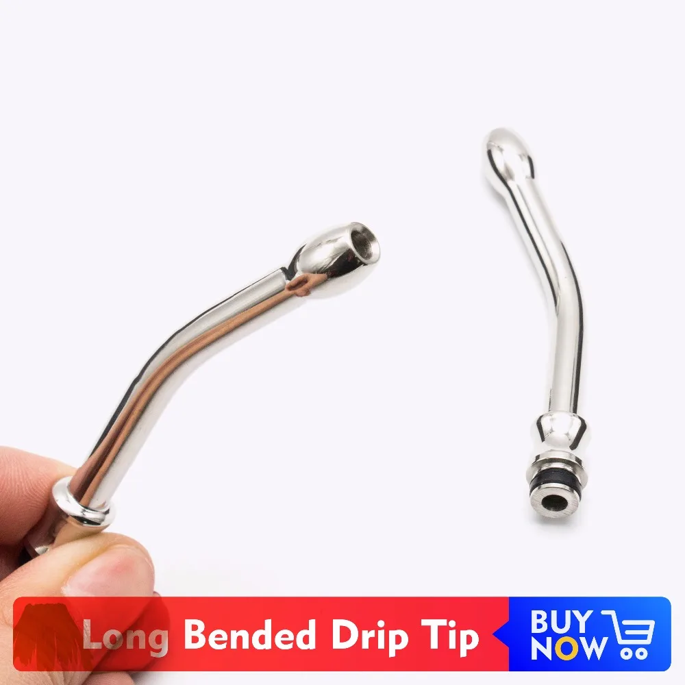 Кварцевый Banger 84 мм 510 длинный изогнутый металлический капельный наконечник для