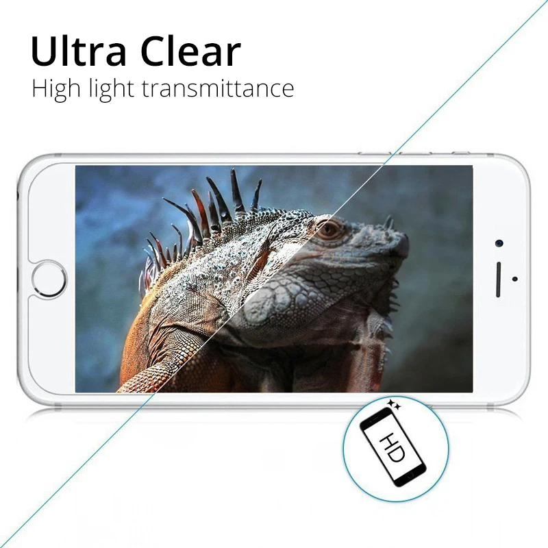 Закаленное стекло для iPhone 6 7 8 SE 6S зеркальная Защита экрана X XR XS Max Защитная пленка Plus|Защитные стёкла и плёнки