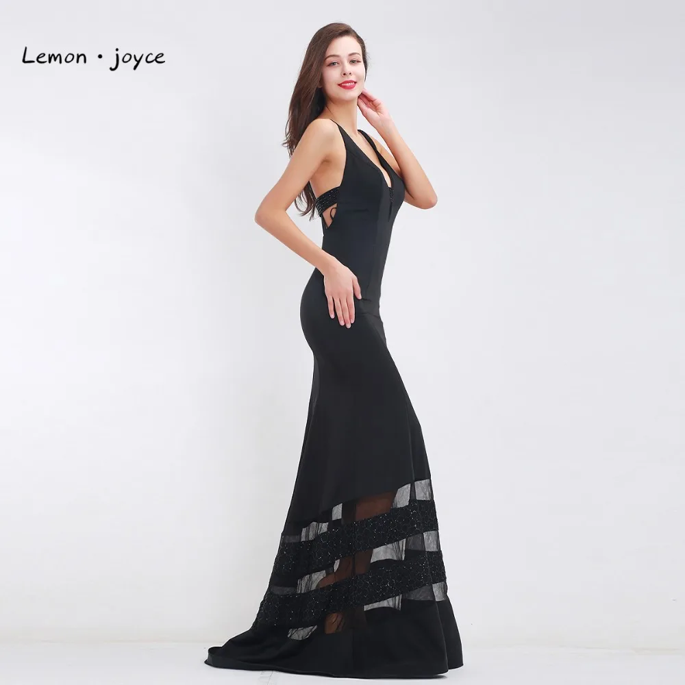 Длинное черное вечернее платье 2020 женские сексуальные платья с глубоким вырезом