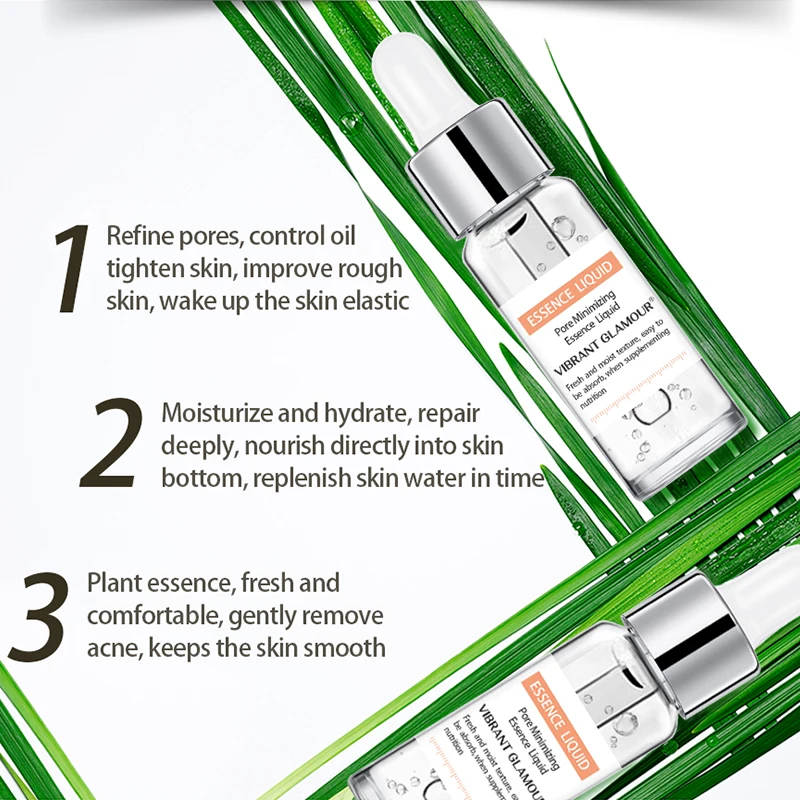 Яркая Гламурная Сыворотка для очистки пор и отбеливания лица жидкость с