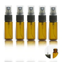 50 x 5ml amber travel small refillable perfume bottle 5cc brown glass fragrance atomizer mist spray liquid container