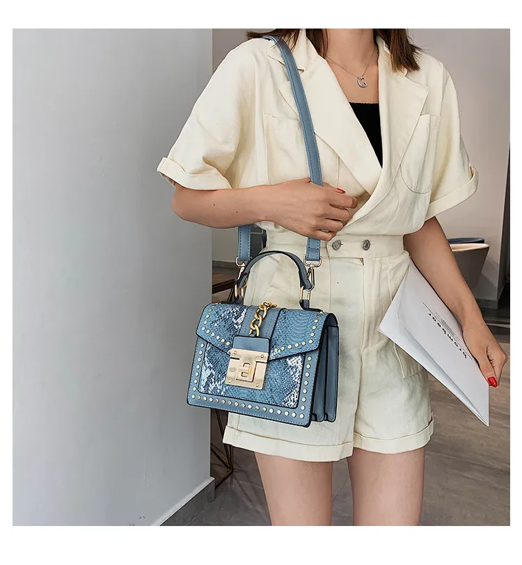 TOYOOSKY Luxury Handbag Designer Shoulder Bags For Women Serpentine Leather Flap Chain Ladies Messenger Bags Sac A Main
