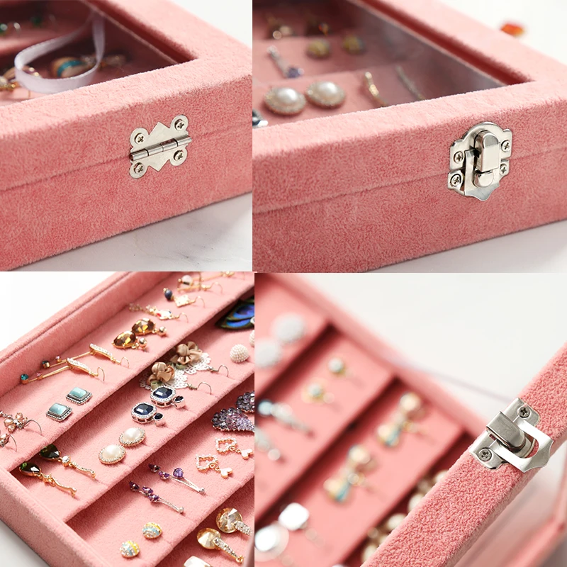 ANFEI Fashion jewelry Accessories box plate stud earring earrings storage case ring wedding birthday gift Free shipping Z1231 | Украшения и