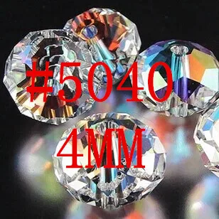 100 шт./лот 4 мм 5040 ААА высококачественные граненые стеклянные бусины с кристаллами