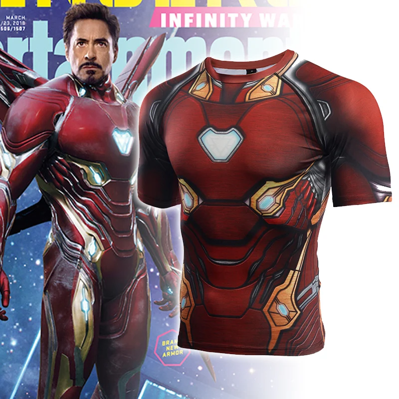 Костюм Мстители: Endgame футболка Железный человек Tony Stark костюм для косплея топ