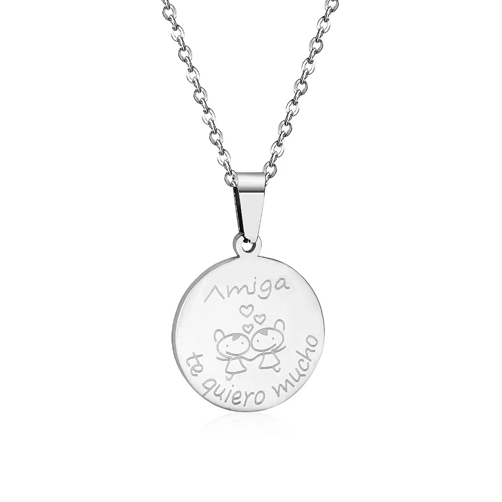 LUXUKISSKIDS 316L массивные ожерелья из нержавеющей стали модные с подвесками Amigo